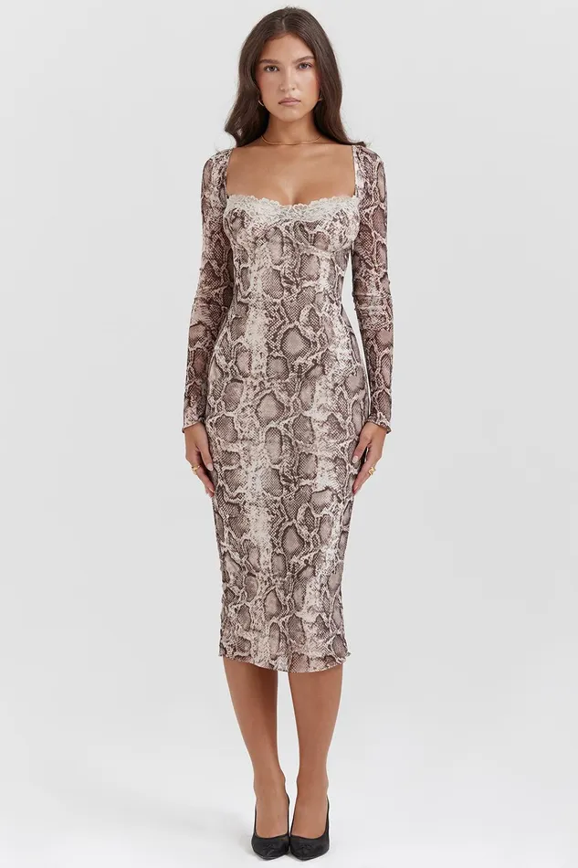 House Of CB SeraphinaSnake Print Corset Dress 8211 SALE Snake Women Corset Dresses