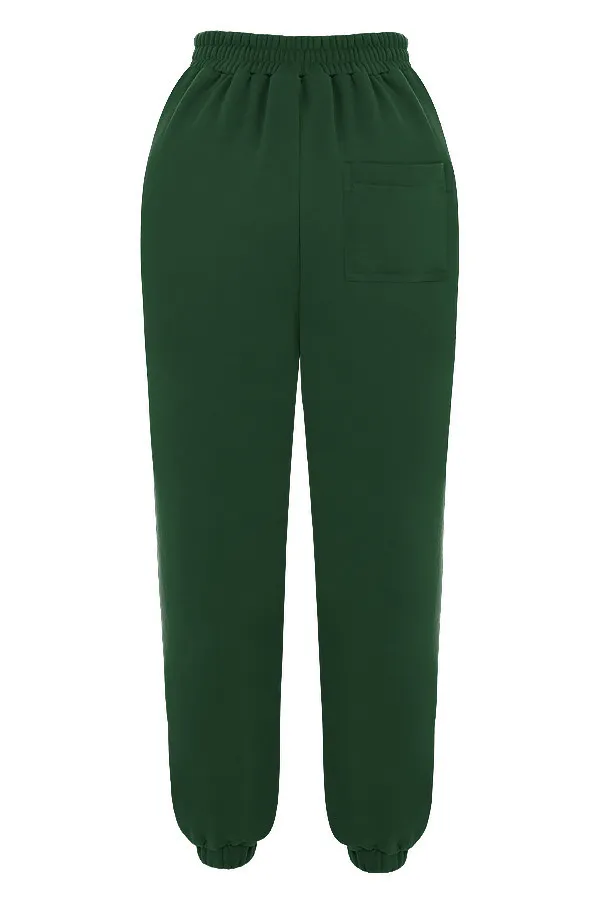 House Of CB SkyGreen Fleece Back Jogging Trousers Green Women Sweats