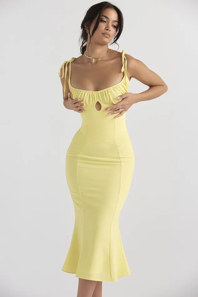 House Of CB SorenButtercup Cutout Midi Dress 8211 SALE Buttercup Women Bodycon Dresses