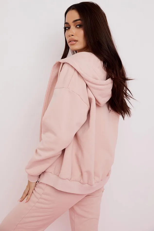 House Of CB StormBlush Blush Zip Through Hoodie Blush Women Outerwear