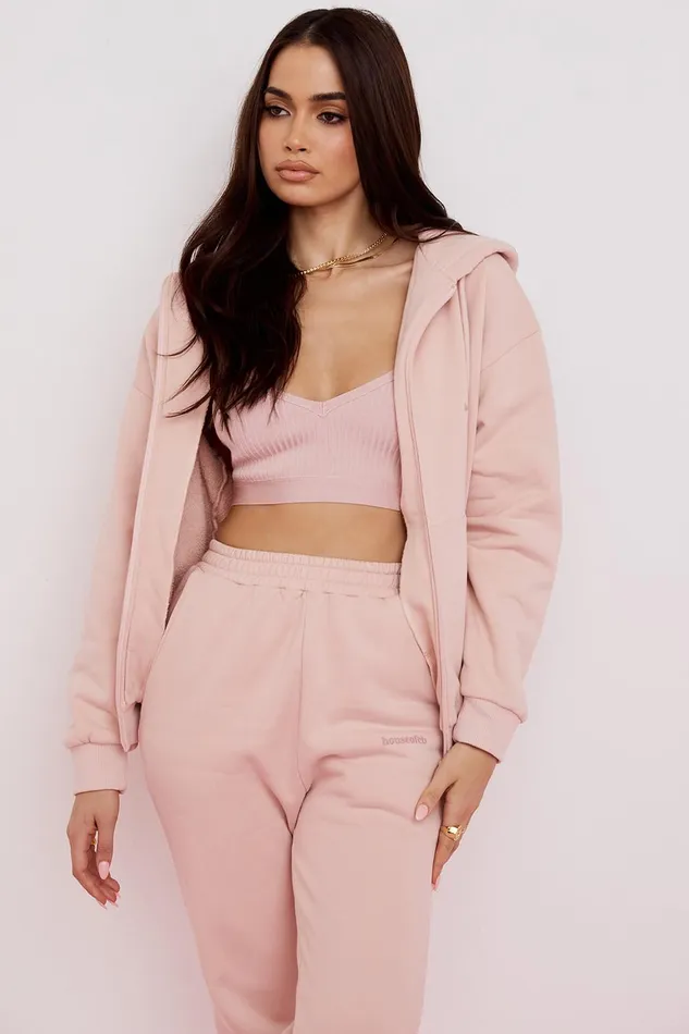 House Of CB StormBlush Blush Zip Through Hoodie Blush Women Outerwear