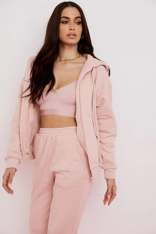 House Of CB StormBlush Blush Zip Through Hoodie Blush Women Outerwear