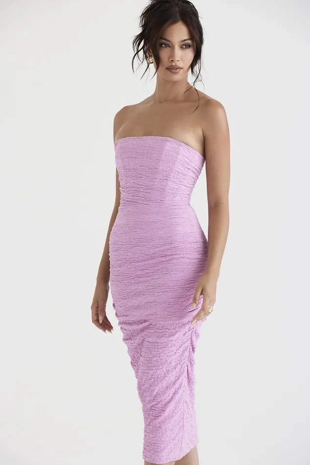 House Of CB TanaPink Strapless Corset Midi Dress 8211 SALE Pink Women Bodycon Dresses