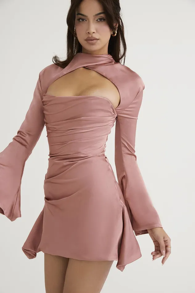 House Of CB ToiraRose Draped Corset Dress 8211 SALE Rose Women Corset Dresses