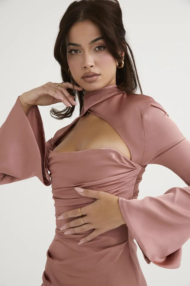House Of CB ToiraRose Draped Corset Dress 8211 SALE Rose Women Corset Dresses