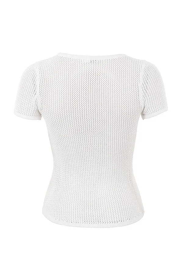 House Of CB YvesWhite Knit Top White Women Tops