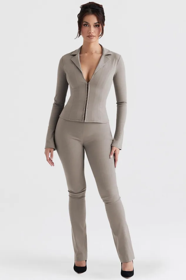 House Of CB ZakiraSmoke Fitted Shirt 8211 SALE Smoke Women Tops