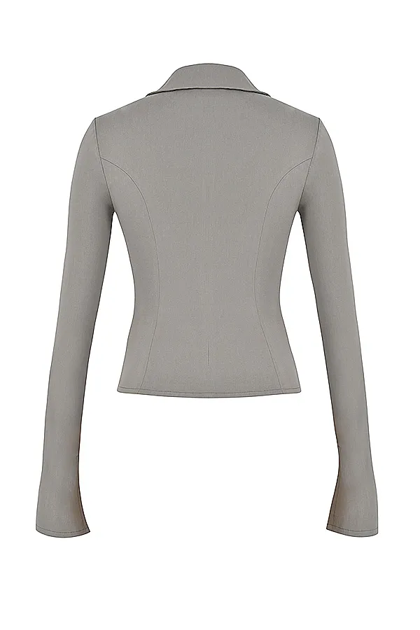 House Of CB ZakiraSmoke Fitted Shirt 8211 SALE Smoke Women Tops
