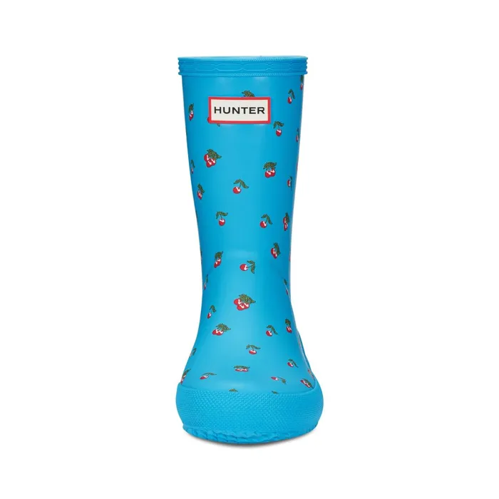 Hunter Boots Kids First Classic Rain Boots Blue Cherry Print Kids Toddler039s Rain Boots