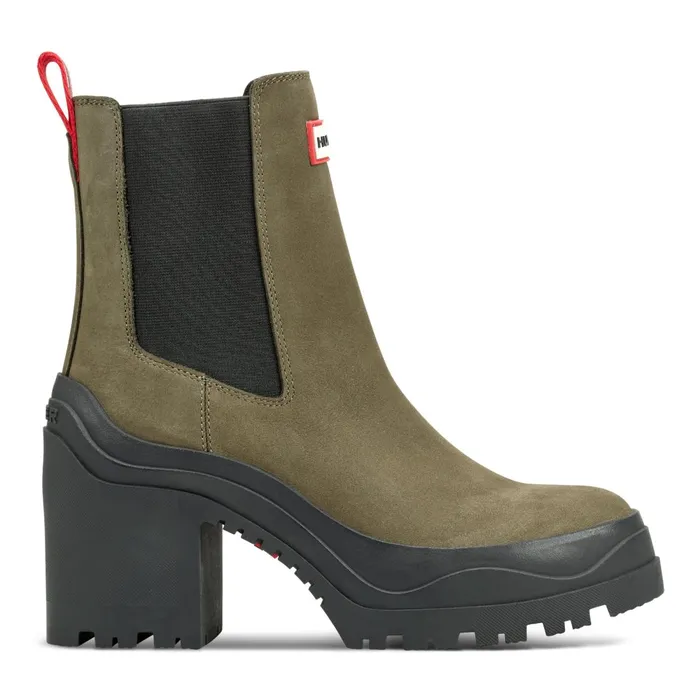 Hunter Boots Miana Heeled Waterproof Chelsea Boots Dark Green Women Short and Ankle Boots Hunter Boots Miana Heeled Waterproof Chelsea Boots Dark Green Women Short and Ankle Boots