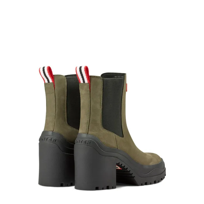 Hunter Boots Miana Heeled Waterproof Chelsea Boots Dark Green Women Short and Ankle Boots Hunter Boots Miana Heeled Waterproof Chelsea Boots Dark Green Women Short and Ankle Boots