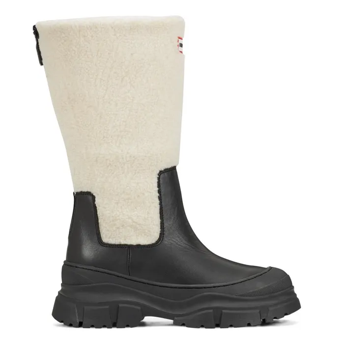 Hunter Boots Tisha Lug Sole Waterproof Snow Boots Black Women Insulated and Snow Boots