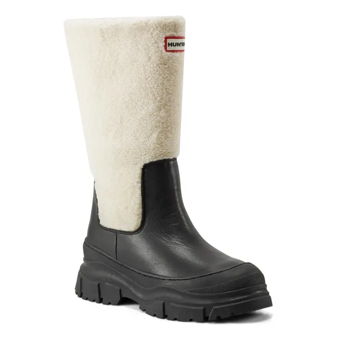 Hunter Boots Tisha Lug Sole Waterproof Snow Boots Black Women Insulated and Snow Boots