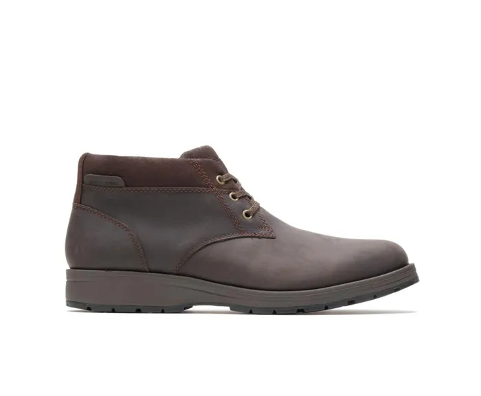 Hush Puppies Boots Men Beauceron Short Ice Dark Brown Waterproof Leather