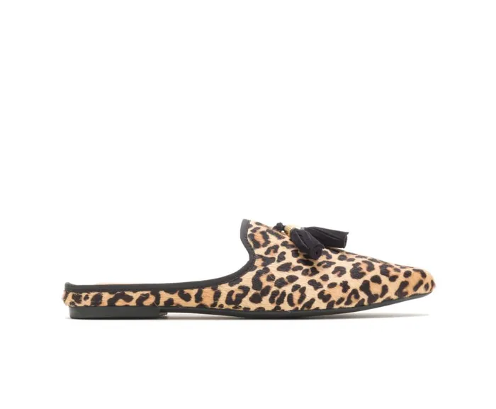 Hush Puppies Flats and SlipOns Women Sadie Tassel Mule Leopard Calf Hair