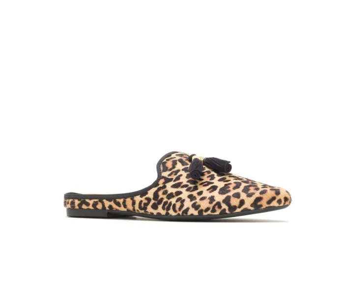 Hush Puppies Flats and SlipOns Women Sadie Tassel Mule Leopard Calf Hair