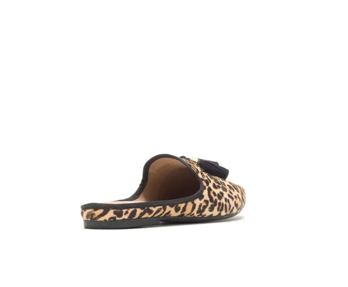 Hush Puppies Flats and SlipOns Women Sadie Tassel Mule Leopard Calf Hair