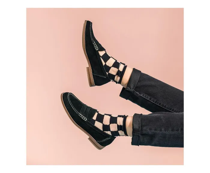 Hush Puppies Flats and SlipOns Women Wren Loafer Black Suede