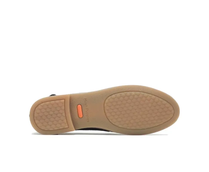 Hush Puppies Flats and SlipOns Women Wren Loafer Black Suede