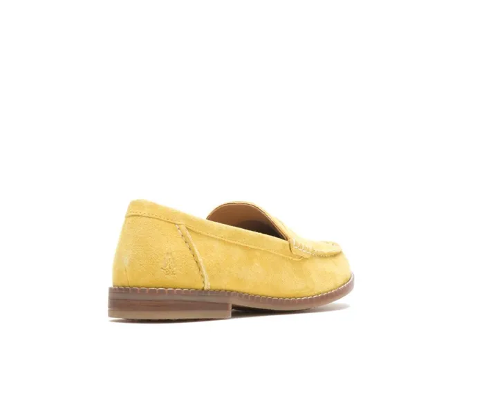 Hush Puppies Flats and SlipOns Women Wren Loafer Lemon Curry Suede