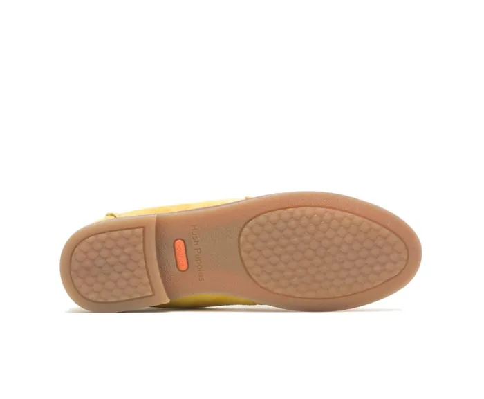 Hush Puppies Flats and SlipOns Women Wren Loafer Lemon Curry Suede