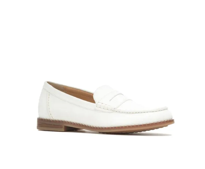 Hush Puppies Flats and SlipOns Women Wren Loafer White Suede