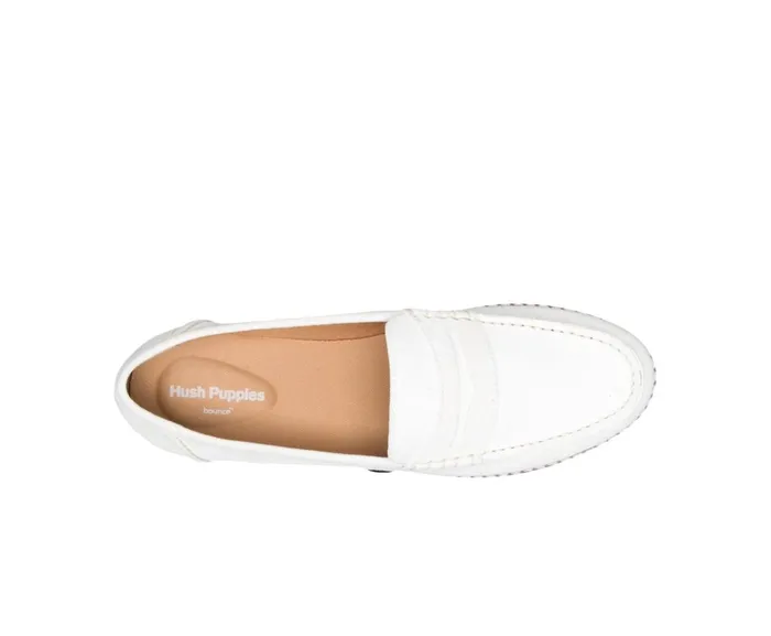 Hush Puppies Flats and SlipOns Women Wren Loafer White Suede