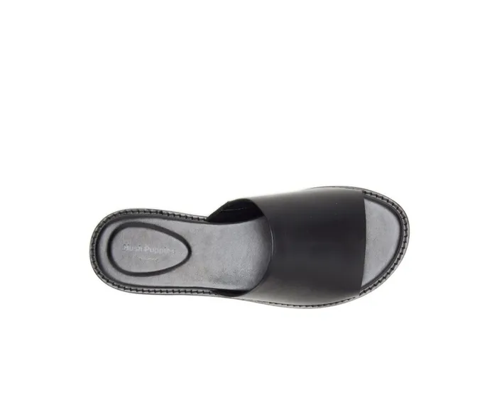 Hush Puppies Sandals Women Lexi Slide Black Leather