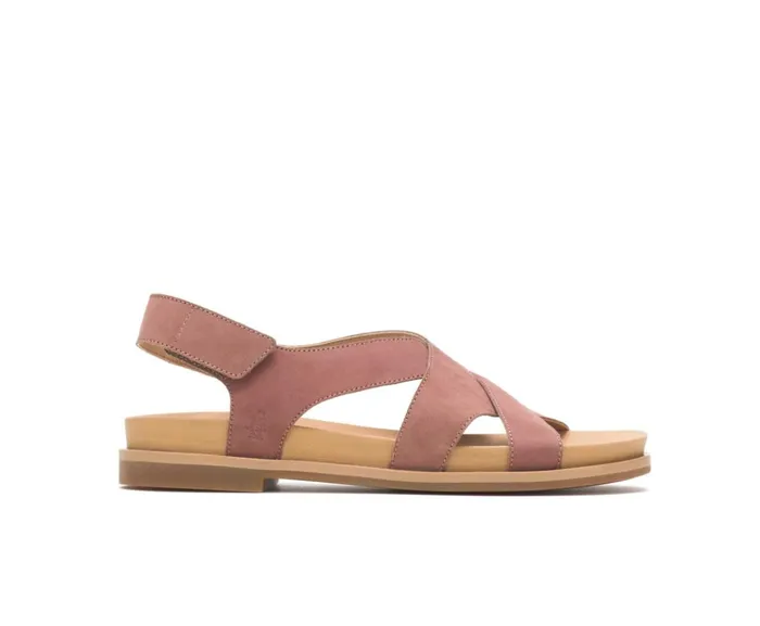 Hush Puppies Sandals Women Lilly Criss Cross Sandal Cognac Nubuck