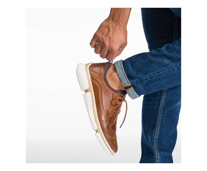 Hush Puppies Sneakers Men Bennet Wingtip Oxford Cognac Leather Hush Puppies Sneakers Men Bennet Wingtip Oxford Cognac Leather