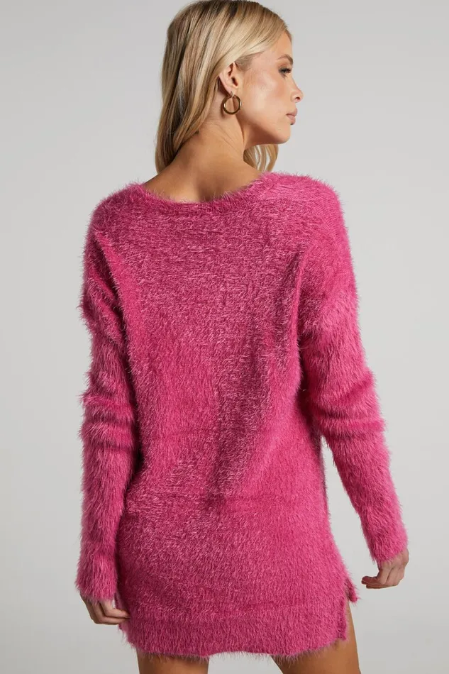 Ishani Sweater 8211 Oversized V Neck Sweater In Pink Women Showpo Sweaters and Cardigans
