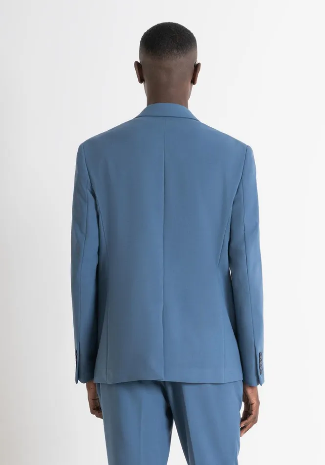Jackets And Gilet Men Antony Morato Regular Fit 034Cora034 Jacket In Blue Viscose And Wool Blend Fabric Worker Avio