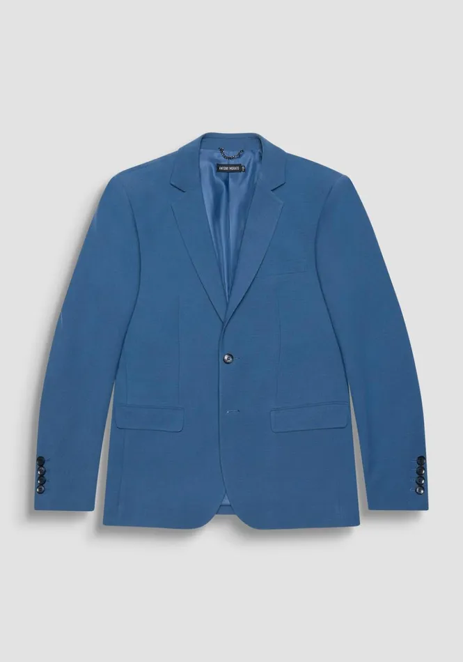 Jackets And Gilet Men Antony Morato Regular Fit 034Cora034 Jacket In Blue Viscose And Wool Blend Fabric Worker Avio