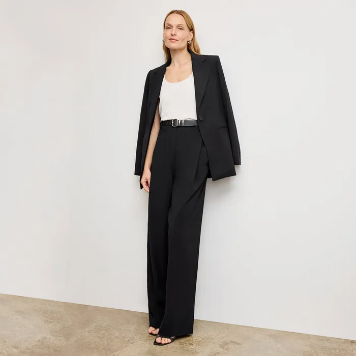 Jackets The Rossi Blazer 8211 Washable Wool Twill Black 8211 M M LaFleur Women