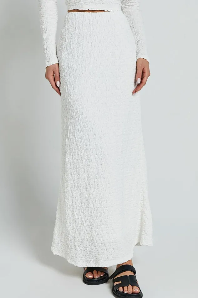 Jackie Midi Skirt 8211 High Elasticated Waist Skirt In White Women Showpo Skirts