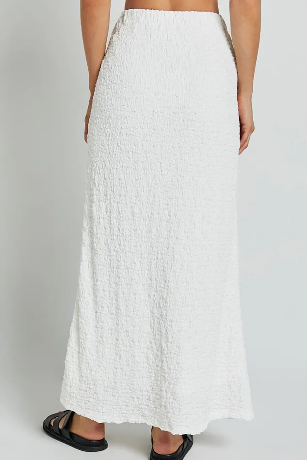 Jackie Midi Skirt 8211 High Elasticated Waist Skirt In White Women Showpo Skirts