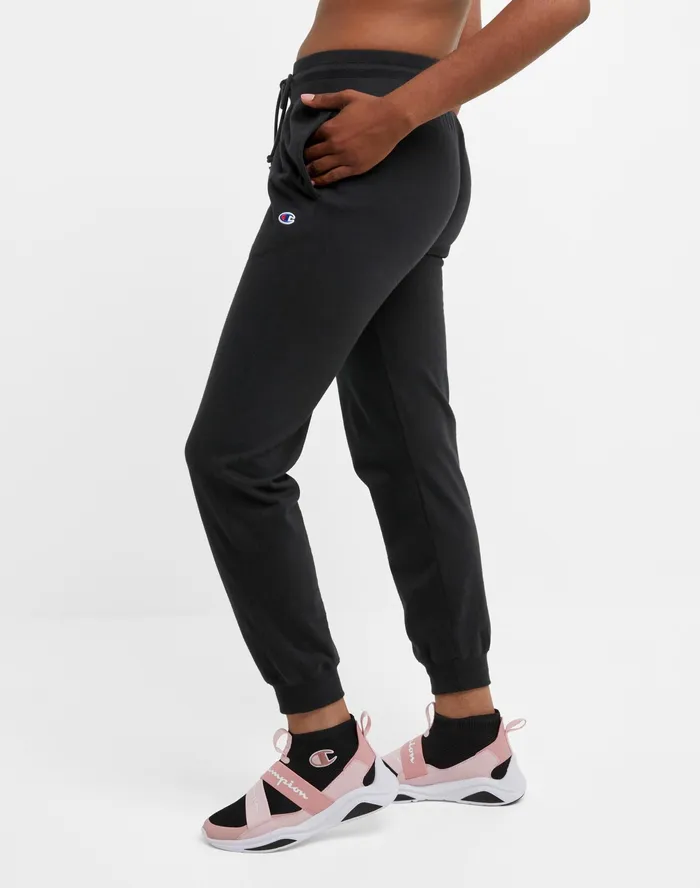 Jersey Joggers C Logo 29034 Black Women Champion Pants