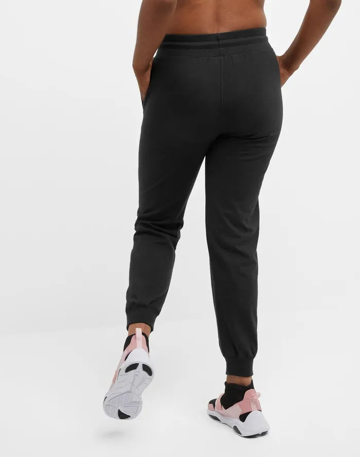 Jersey Joggers C Logo 29034 Black Women Champion Pants