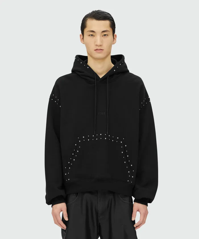 Jersey Sweatshirt With Multicolor Studs Men MSGM Hoodies And Sweatshirts
