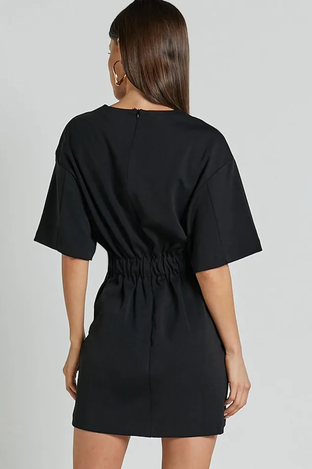 Karyna Mini Dress 8211 Short Sleeve Boxy Tshirt Dress In Black Women Showpo Curve Clothes