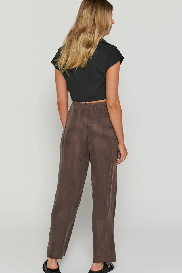 Kaya Pants 8211 Cupro Drawstring Relaxed Pants In Warm Grey Women Showpo Pants