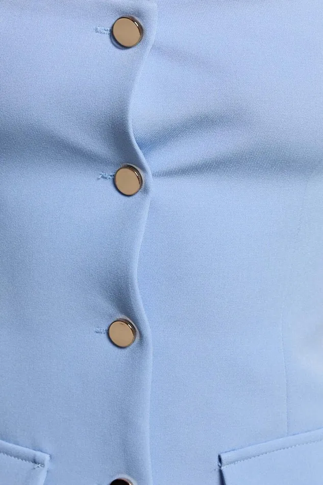 Kenna Mini Dress 8211 Square Neck Button Down Mini Dress In Powder Blue Women Showpo Curve Clothes