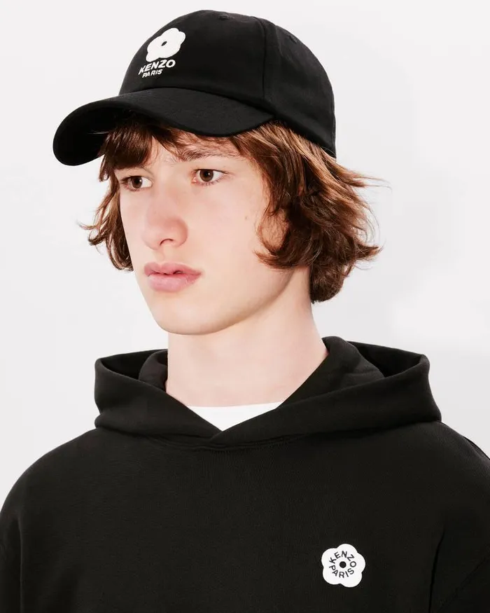 Kenzo Caps And Hats MenWomen Utility039 Embroidered Cotton Cap Black