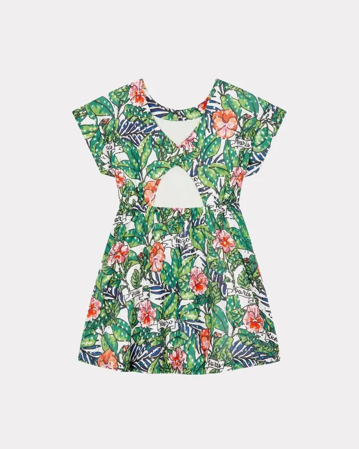 Kenzo Dresses And Skirts Kids 039Flower039 Broiderie Anglaise Dress Bottle Green