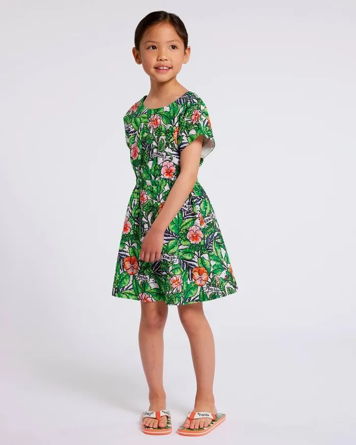 Kenzo Dresses And Skirts Kids 039Flower039 Broiderie Anglaise Dress Bottle Green