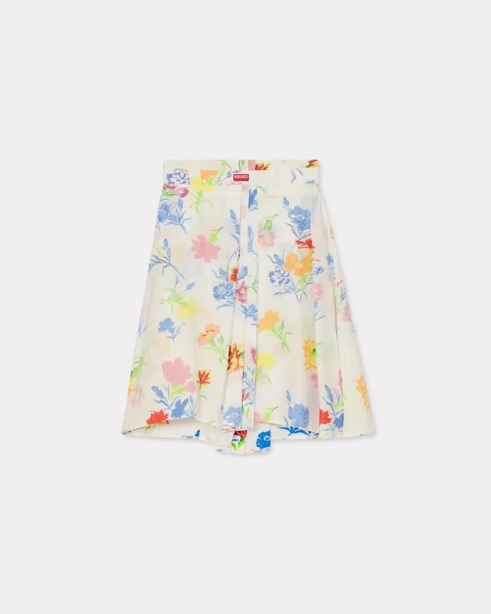 Kenzo Dresses And Skirts Women Drawn Flowers039 Pleated Skirt Off White