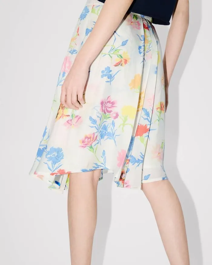 Kenzo Dresses And Skirts Women Drawn Flowers039 Pleated Skirt Off White