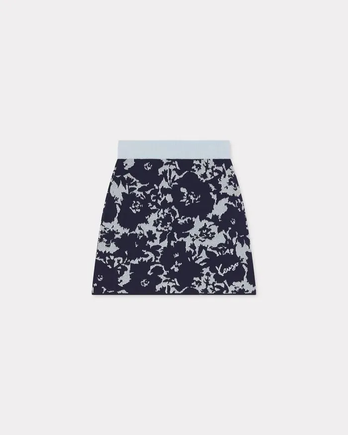 Kenzo Dresses And Skirts Women Flower Camo039 Skirt Midnight Blue