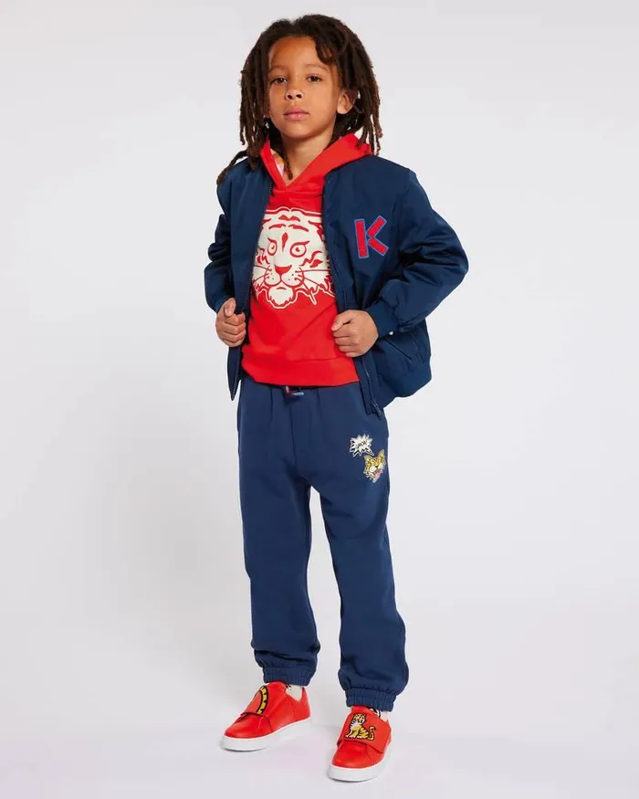 Kenzo Jackets And Coats Kids Zipped Jacket With Embroidery Navy Blue