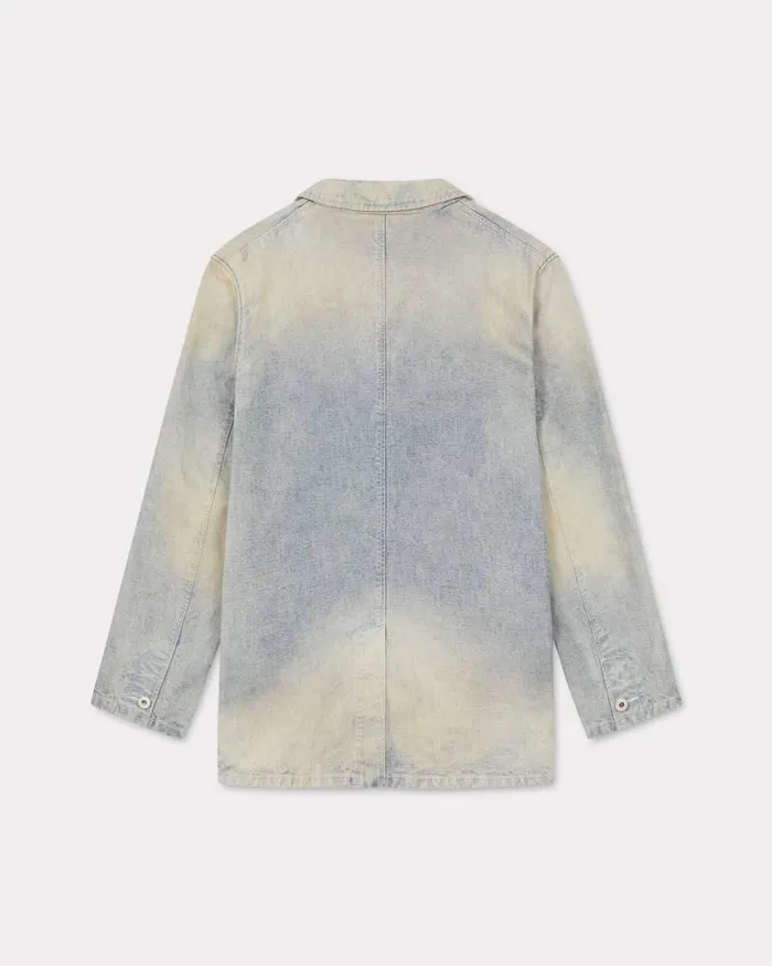 Kenzo Jackets And Coats Men Blazer Denim Jacket Stone Bl Dirty Blue Denim